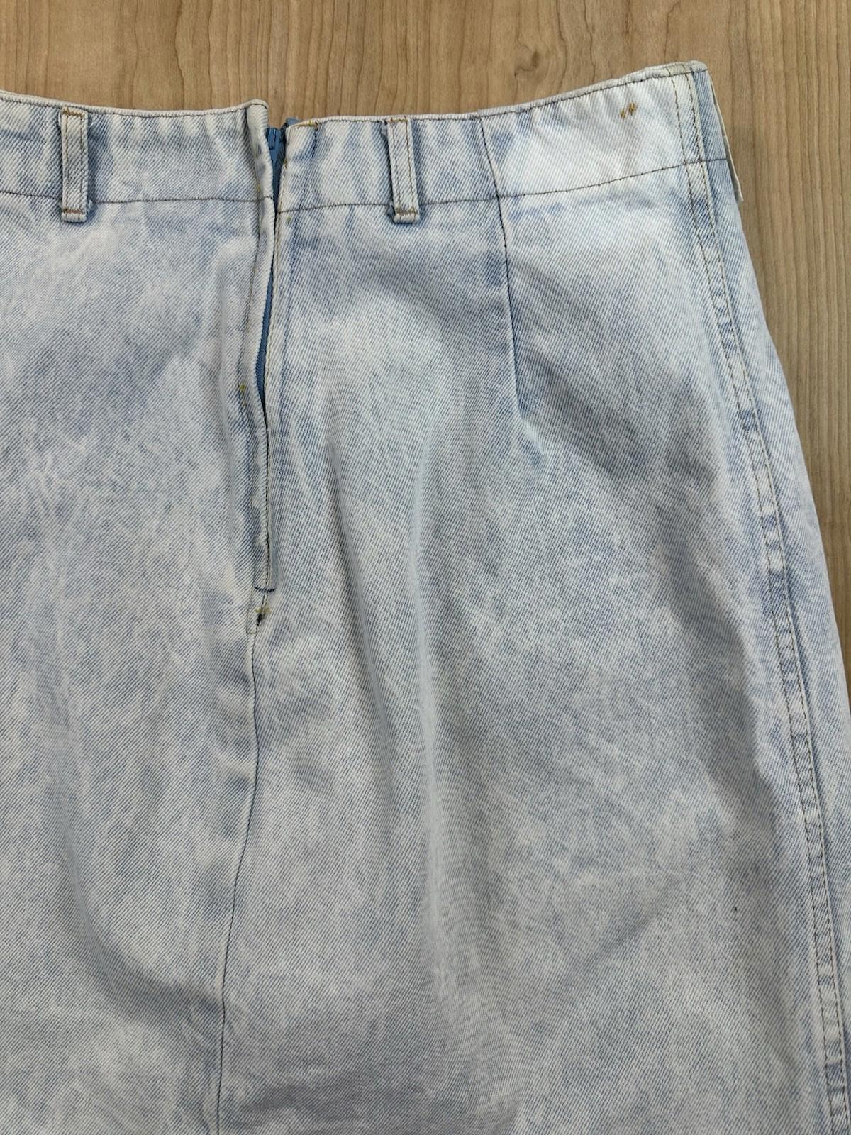 vintage 80's BONGO JEANS denim skirt SIZE 11 made in USA acid wash NEW WAVE prep