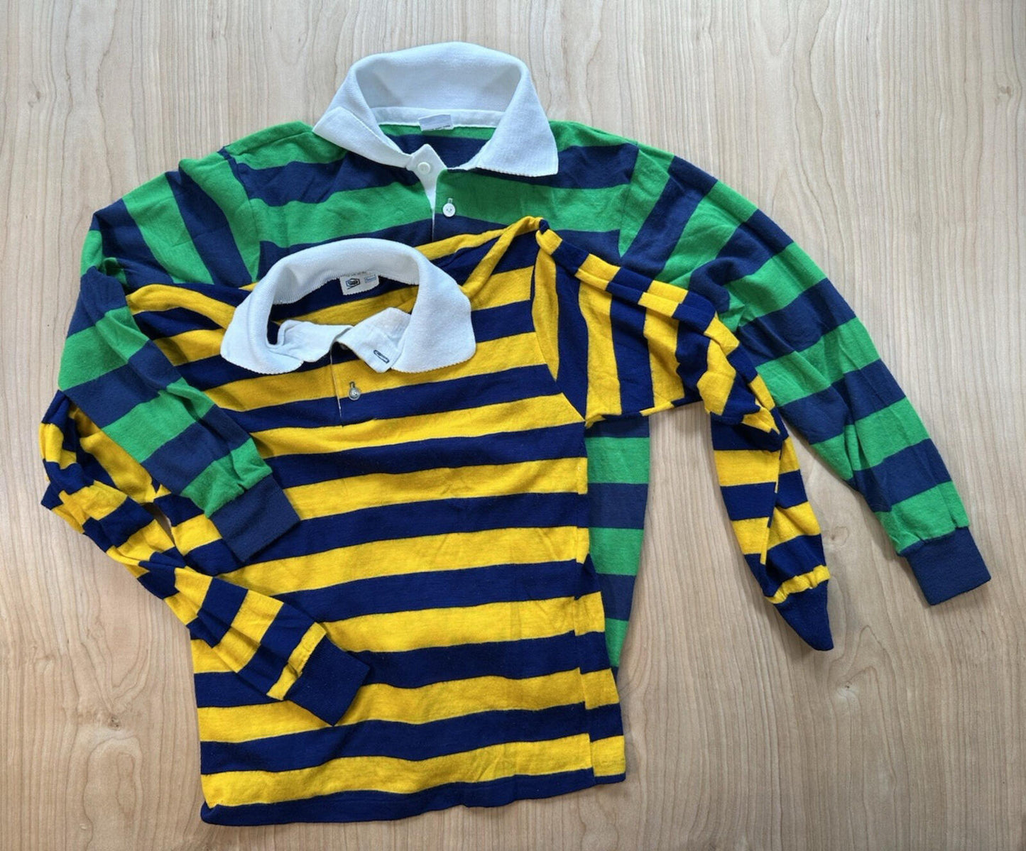 vintage 70's childrens RUGBY blue and yellow SEARS boys PERMA-PREST preppy