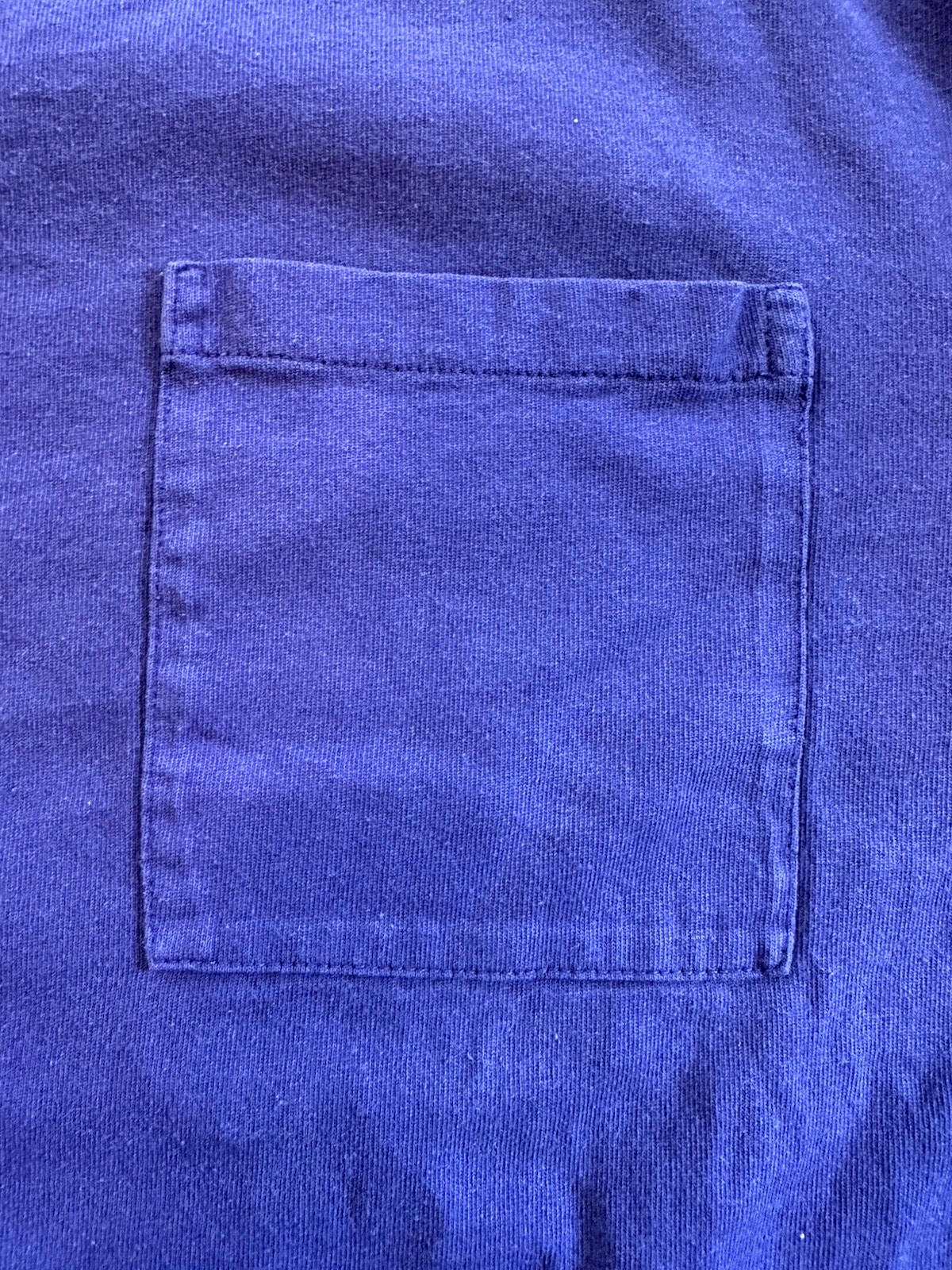 purple long sleeve 90's J CREW oarsman XL T SHIRT pocket t prep sporty COTTON