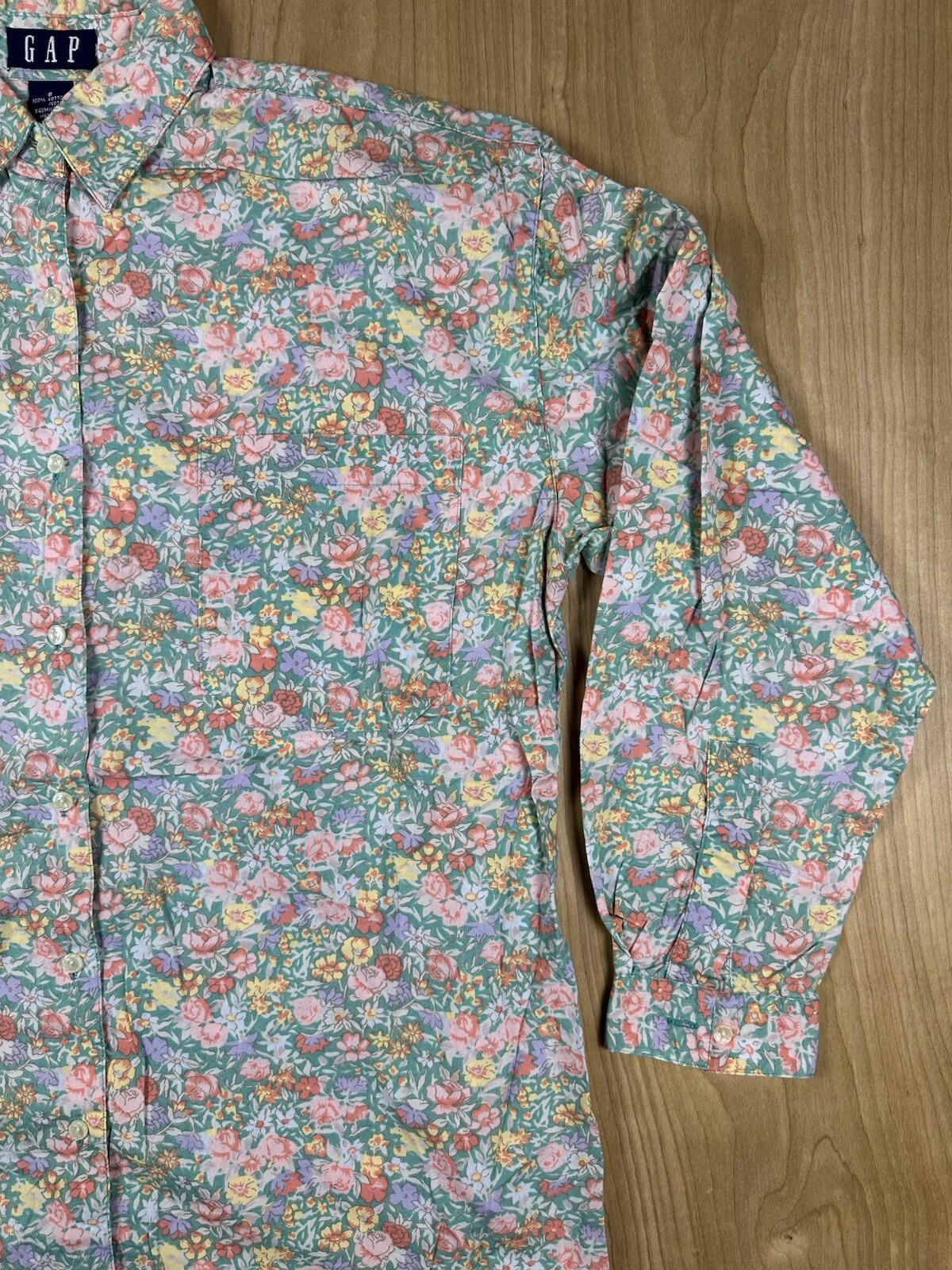 vintage 90's GAP floral BLOUSE lightweight COTTON small COUNTRY preppy BUTTON UP