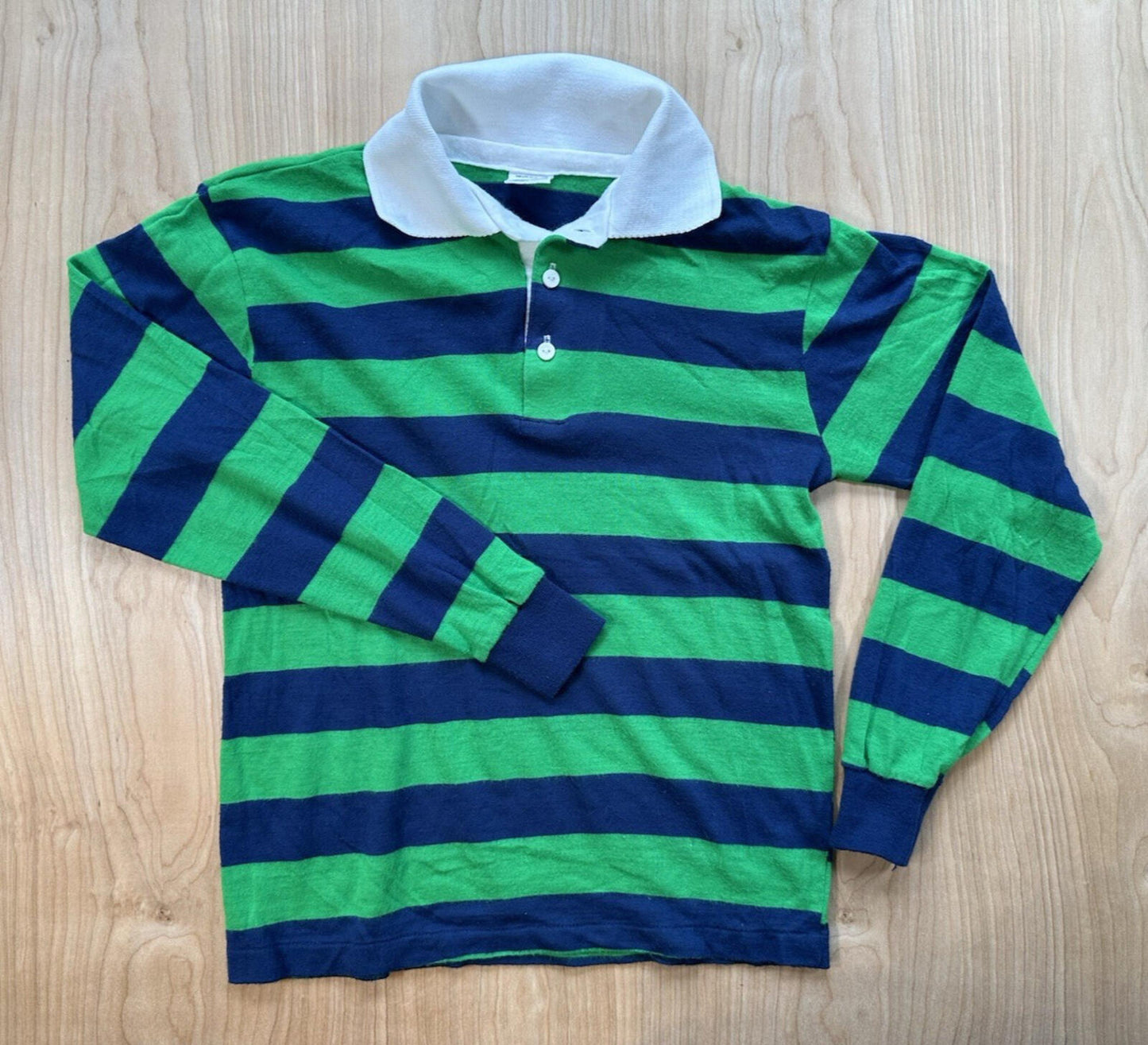 vintage 70's childrens RUGBY blue and green SEARS boys PERMA-PREST preppy