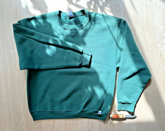vintage 2000 RUSSELL athletic GREEN pullover sweatshirt MEDIUM