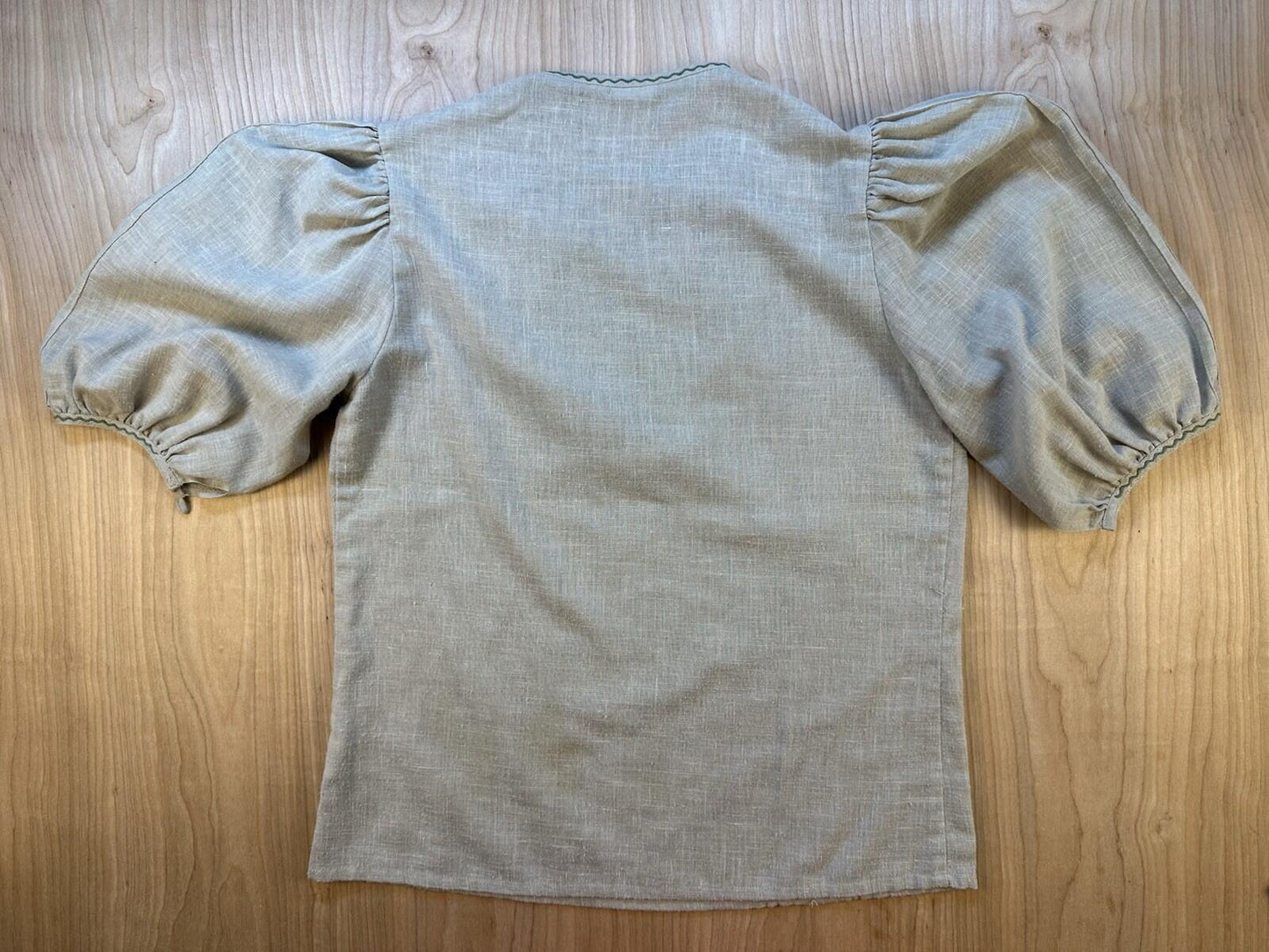 vintage 80's ELHO puff sleeve POP-OVER blouse SIZE MEDIUM hippy LANDGIRL