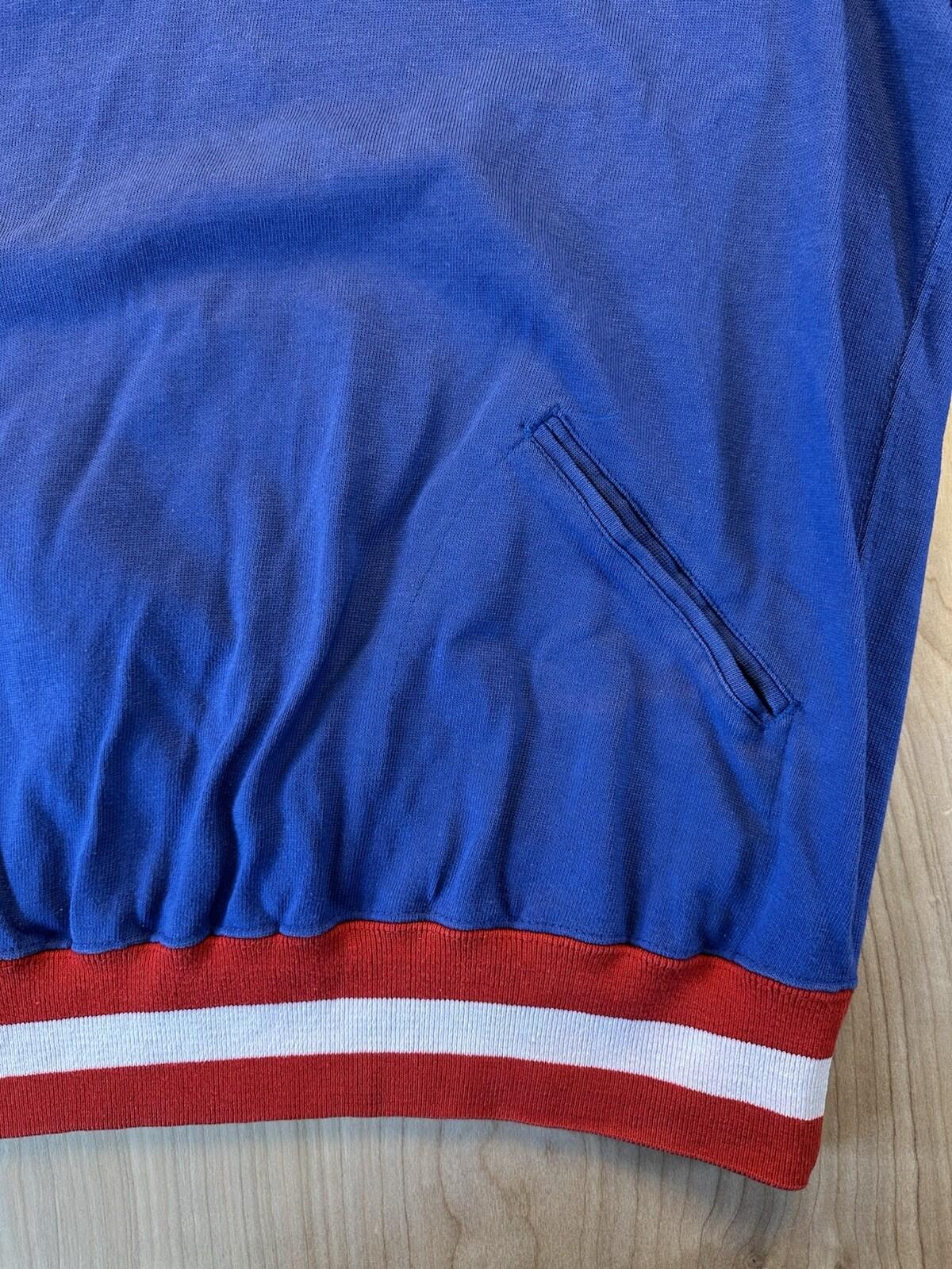 vintage POLO crewneck SWEATSHIRT red white blue STRIPE pockets XTRA LARGE