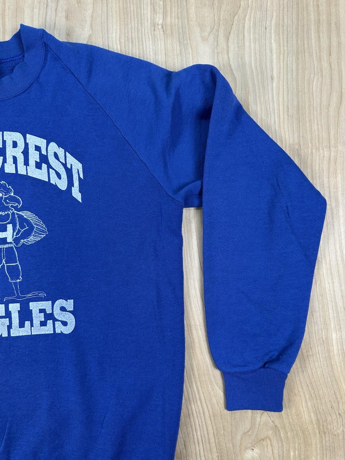 vintage 80's JERZEES hillcrest EAGLES blue RAGLAN SWEATSHIRT xtra large WEAR
