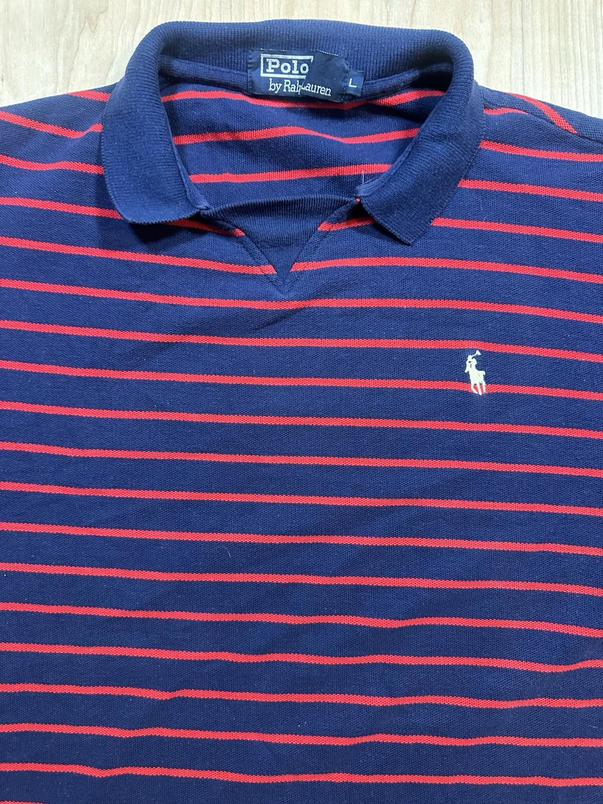 vintage 80's POLO RALPH LAUREN short sleeve RUGBY POLO shirt RARE collar LARGE