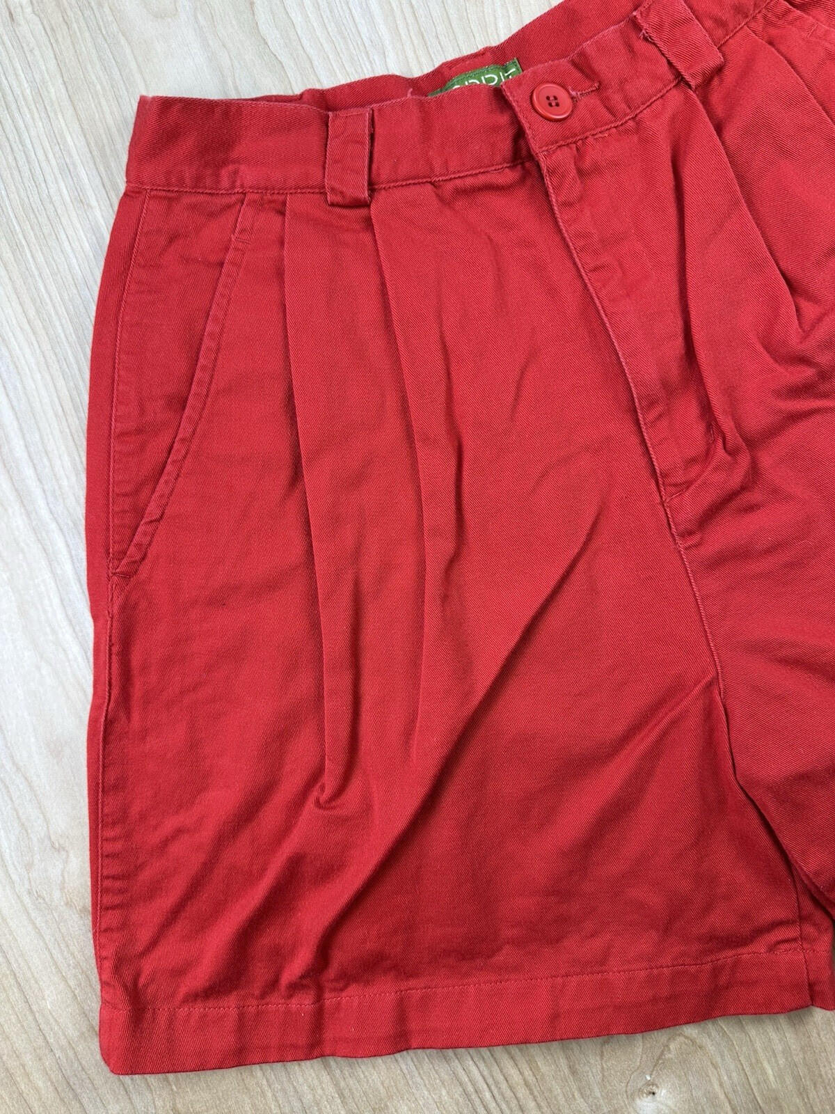 vintage 80's ESPRIT red pleated SHORTS all COTTON size 11/12 preppy NEW WAVE