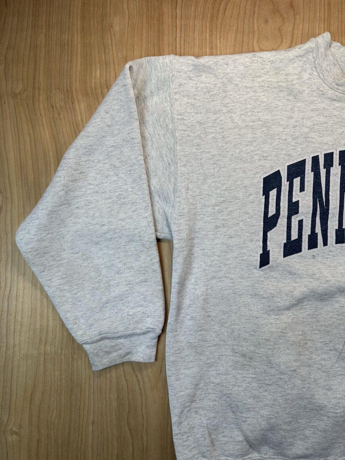 vintage 80's PENN STATE sweatshirt L double sided print DODGER tag PAINT SPLAT