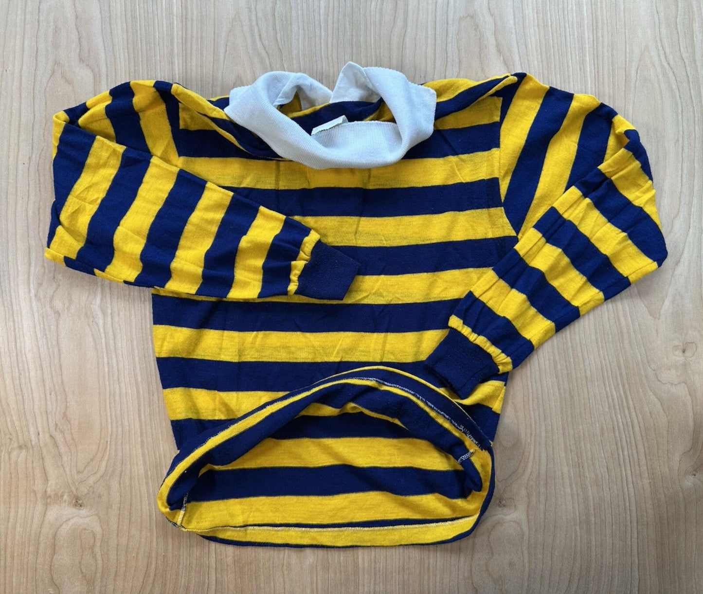 vintage 70's childrens RUGBY blue and yellow SEARS boys PERMA-PREST preppy