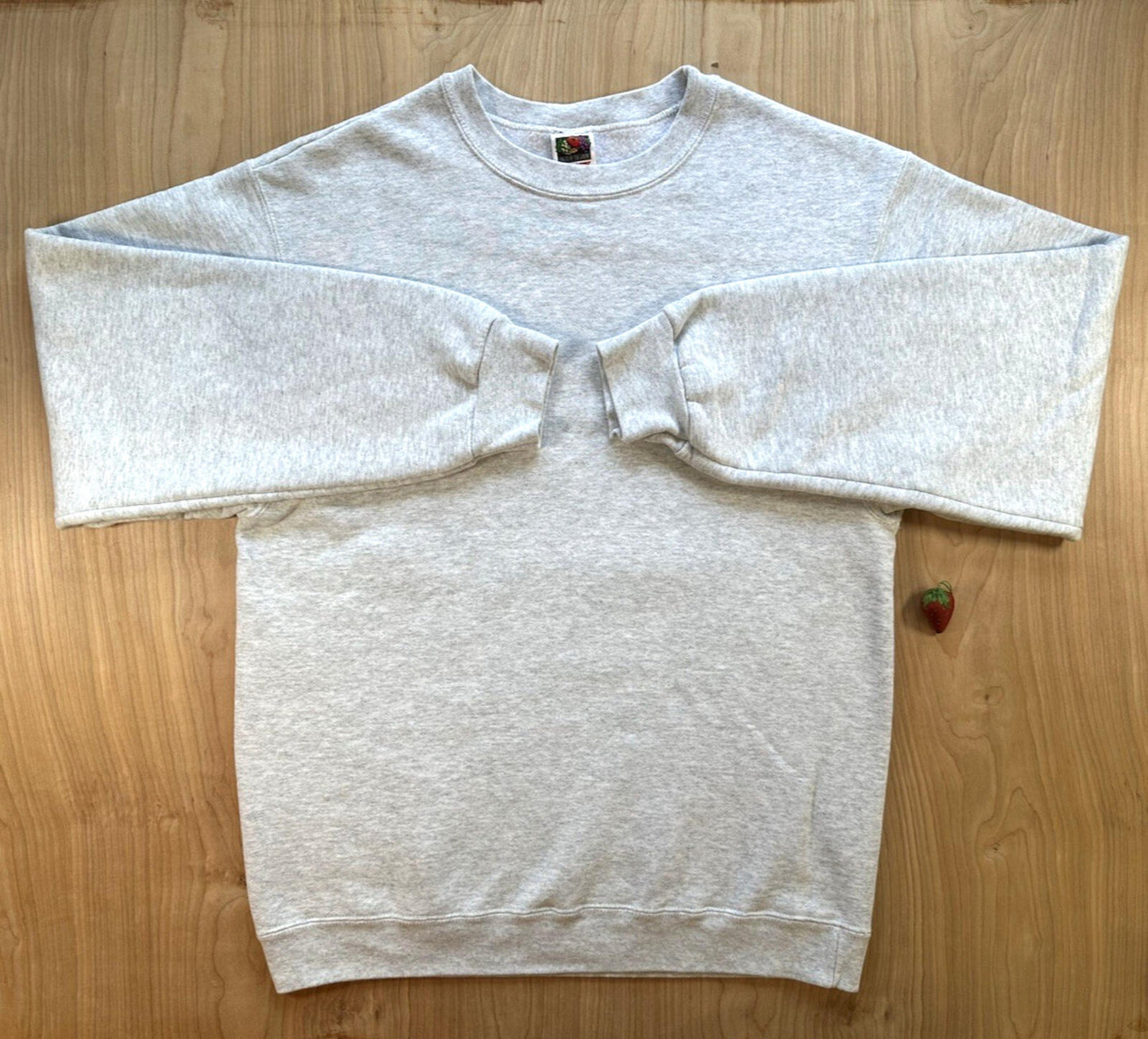 vintage 90's FRUIT OF THE LOOM blank SWEATSHIRT gray SIZE LARGE clean COTTON
