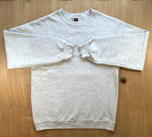 vintage 90's FRUIT OF THE LOOM blank SWEATSHIRT gray SIZE LARGE clean COTTON