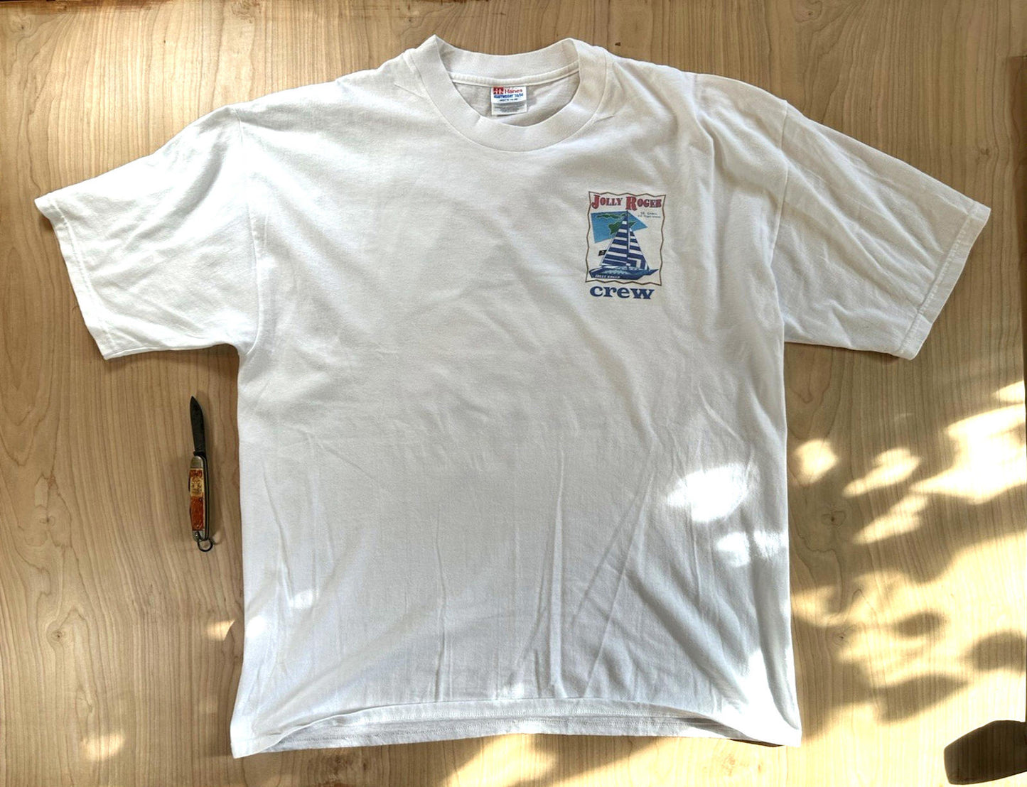 vintage 90's JOLLY ROGER CREW shirt SAILING st, Croix VIRGIN ISLANDS preppy