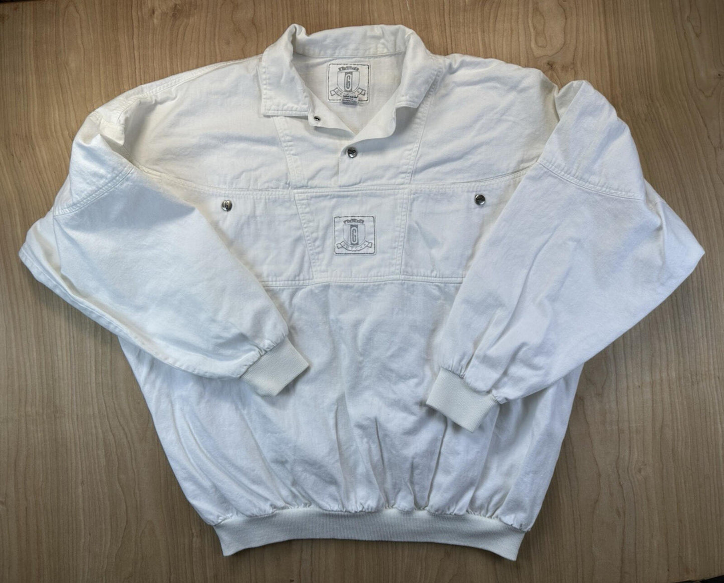 vintage 80's GOTCHA pop over WHITE baggy COTTON skater SURFING new wave LARGE