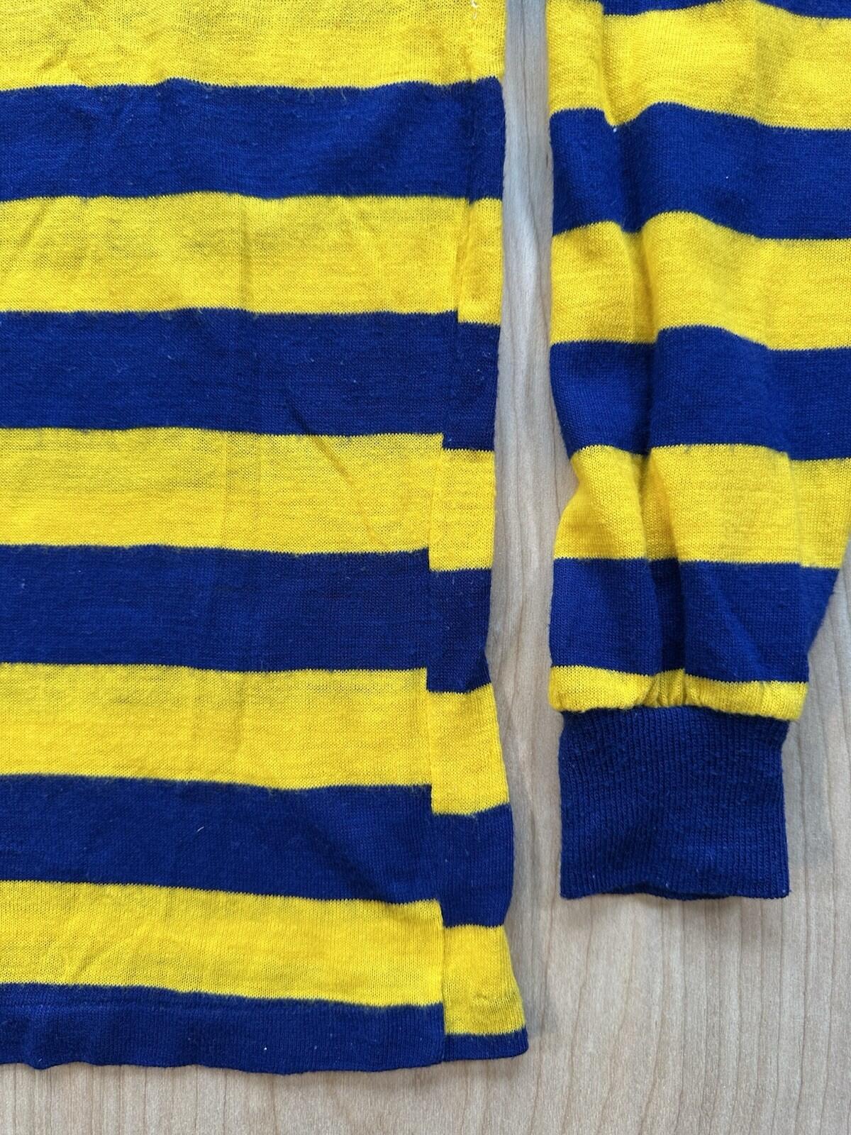 vintage 70's childrens RUGBY blue and yellow SEARS boys PERMA-PREST preppy