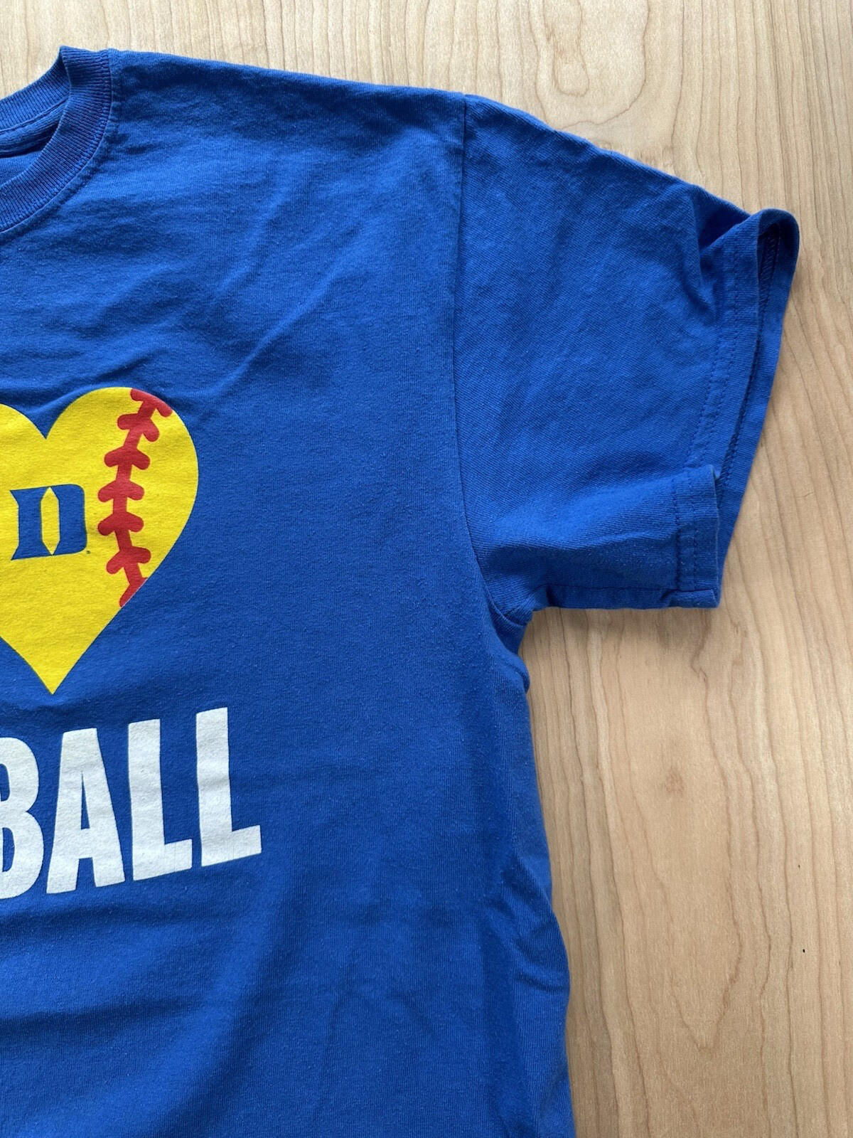vintage DUKE UNIVERSITY i love SOFTBALL t shirt MEDIUM blue COTTON