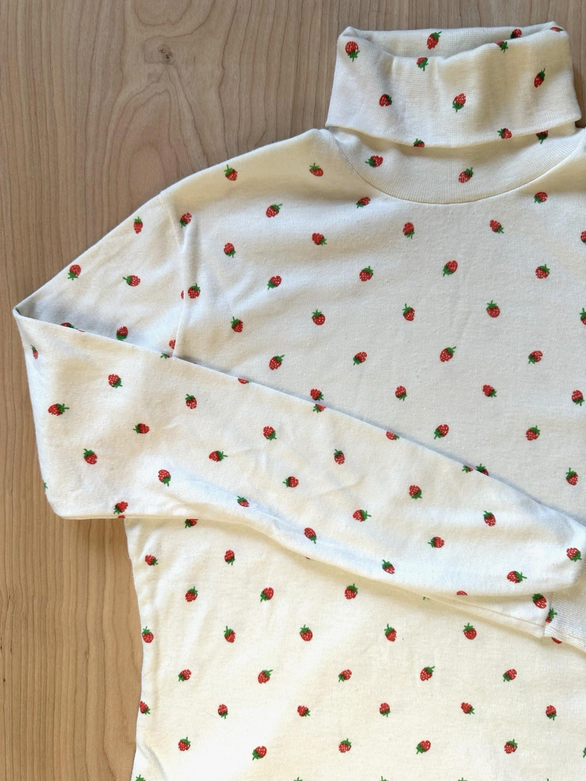 vintage 80's strawberries TURTLE NECK trousers up GIRLS mod LARGE new wave PREP