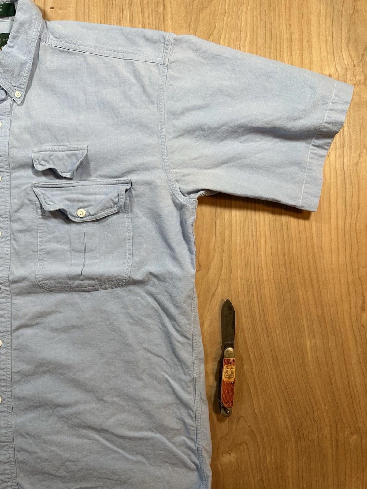 vintage 80's ORVIS button down FISHING SHIRT 100% cotton CHAMBRAY three pockets