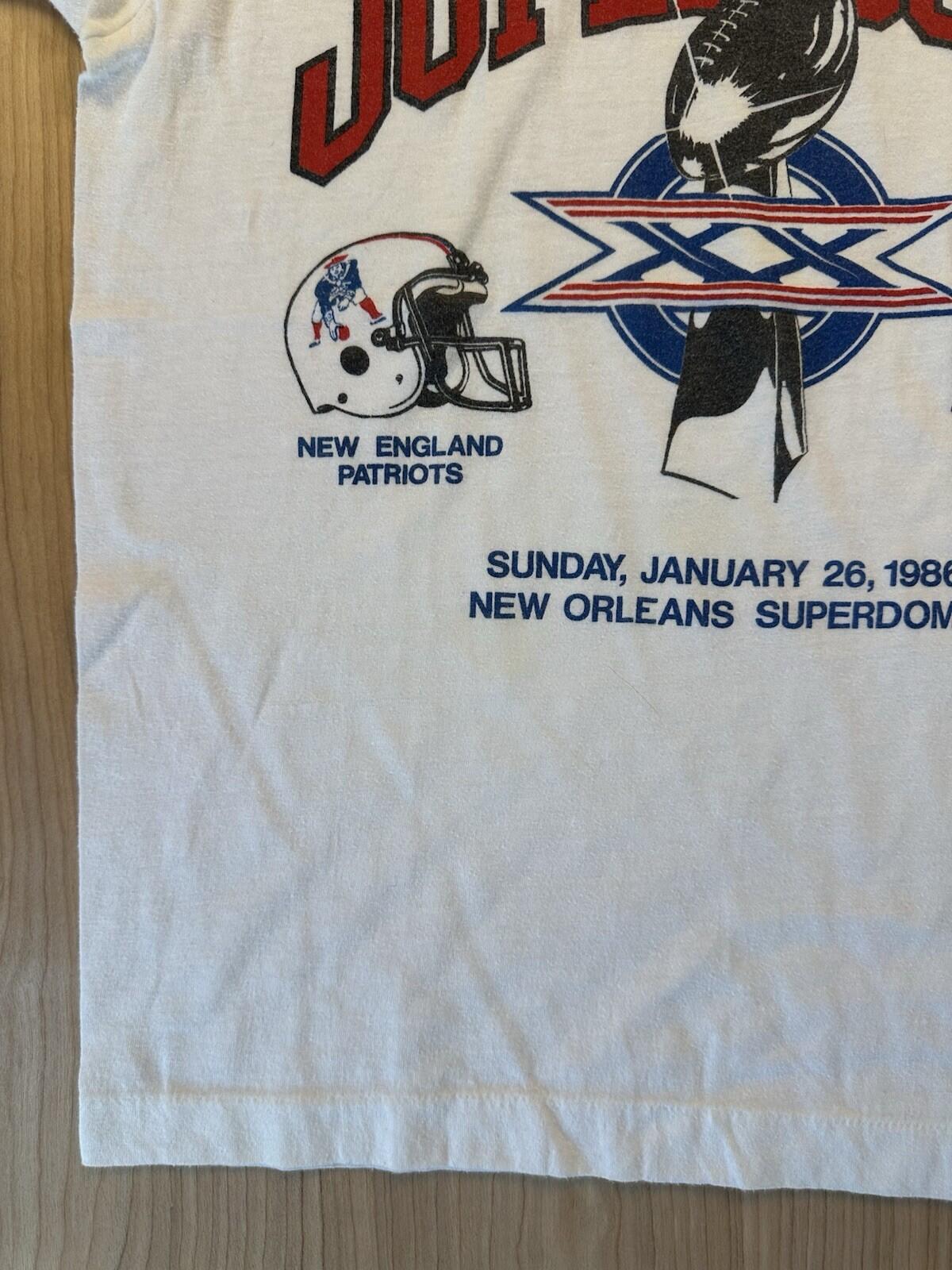 vintage 1986 SUPER BOWL t shirt PATRIOTS football BEARS screen stars MADE IN USA