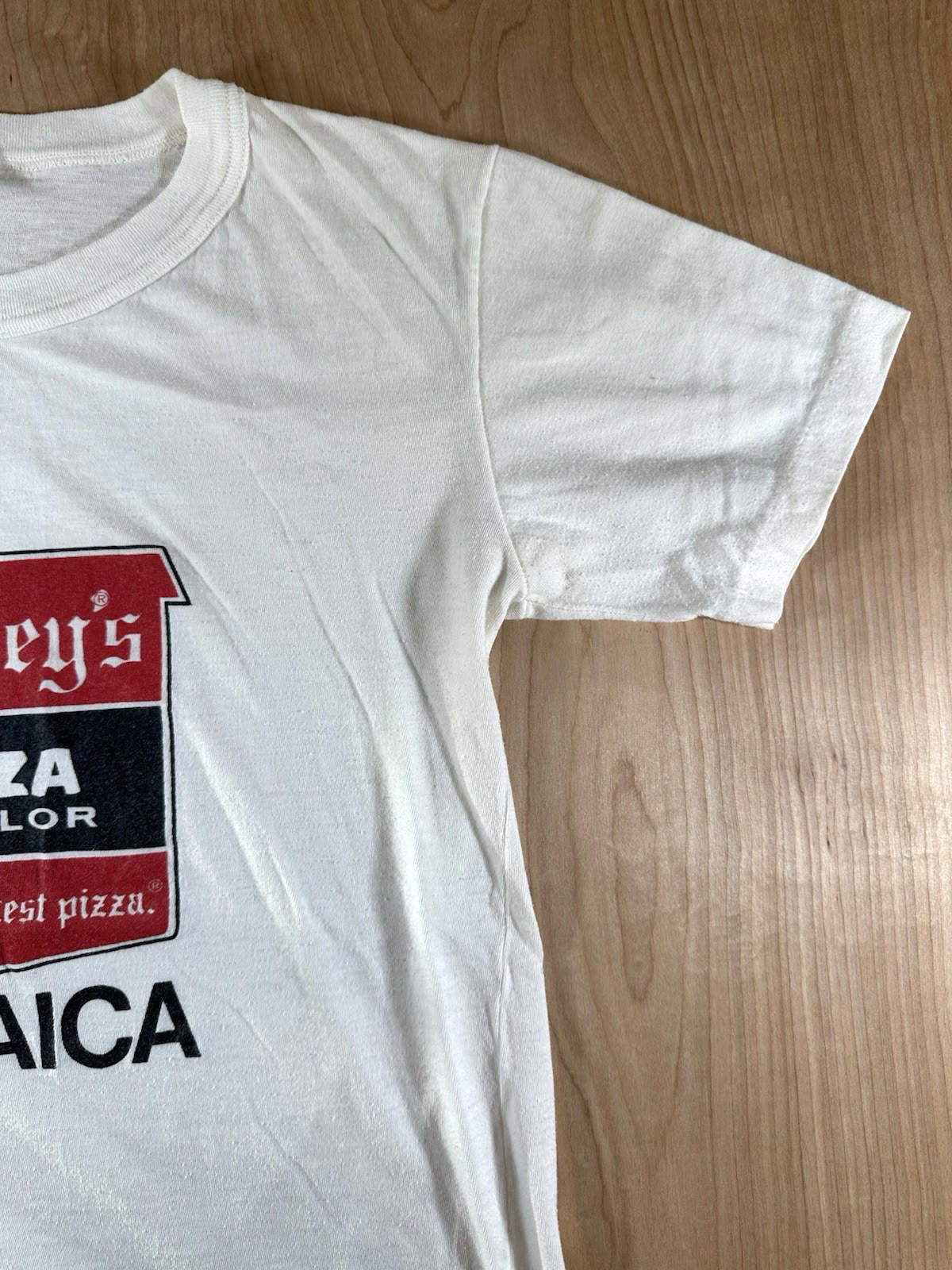 vintage 1970's SHAKEY'S PIZZA JAMAICA t shirt SUN ISLAND single stitch AMAZING