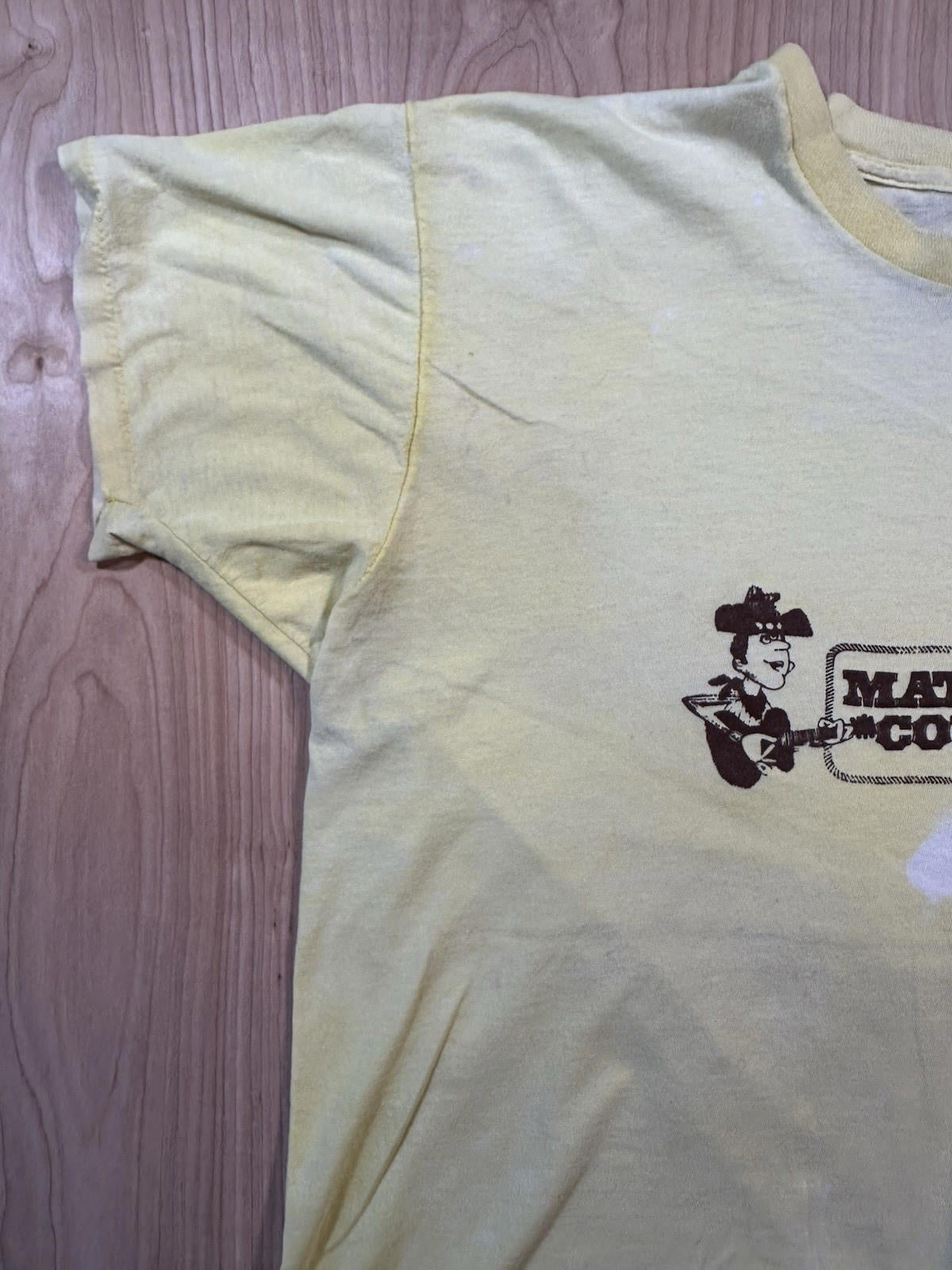 vintage 80's MATTRESS COWBOYS t shirt SCREEN STARS XL sun faded BLEACHED