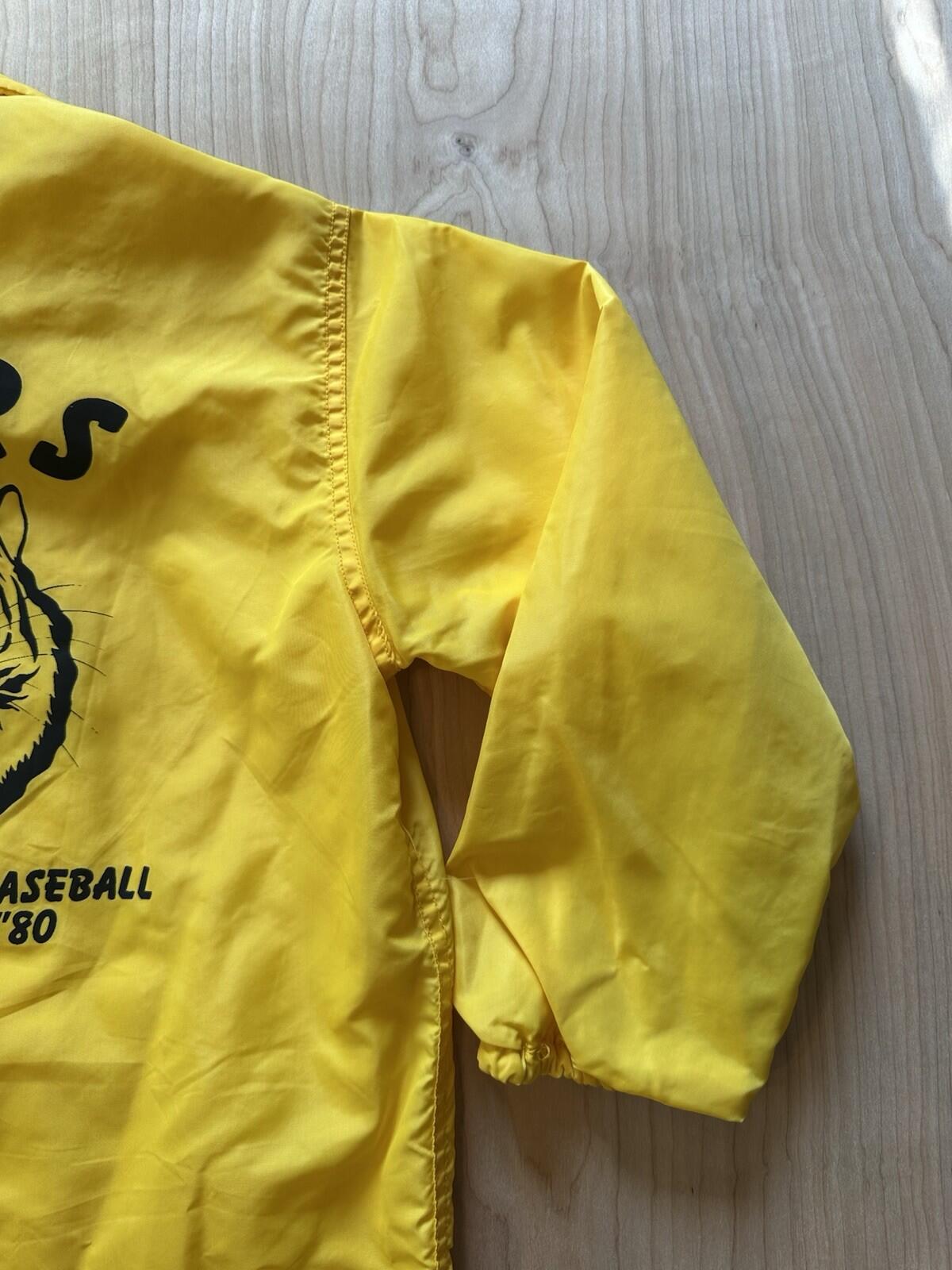 vintage 80's WINDBREAKER yellow TIGERS 1980 city champs SMALL skate PUNK indie
