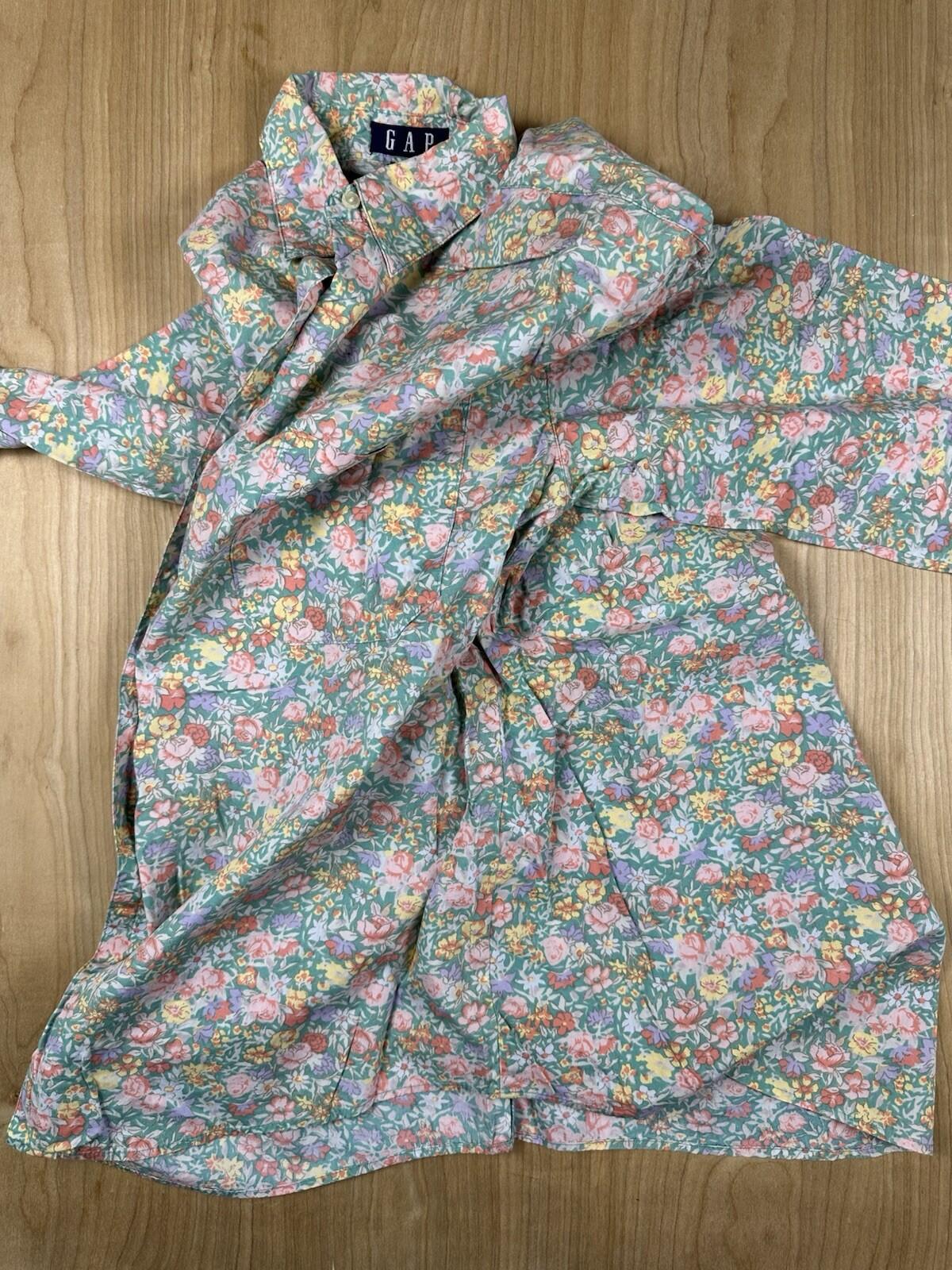 vintage 90's GAP floral BLOUSE lightweight COTTON small COUNTRY preppy BUTTON UP