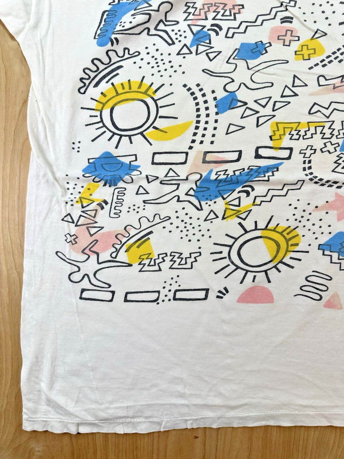 vintage 80's POP TOPS totally shredded T SHIRT loose boxy 80's tribal pop art