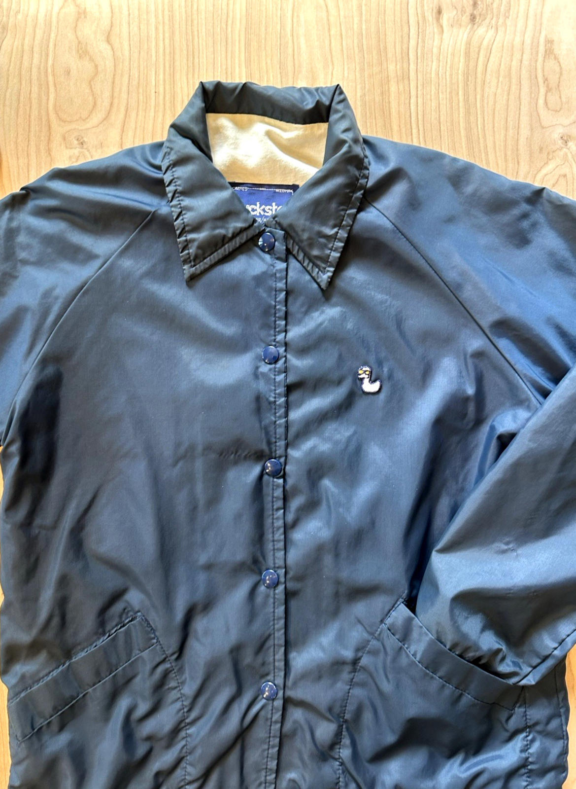 vintage 80's DUCKSTER womans WINDBREAKER preppy INDIE medium BLUE cute