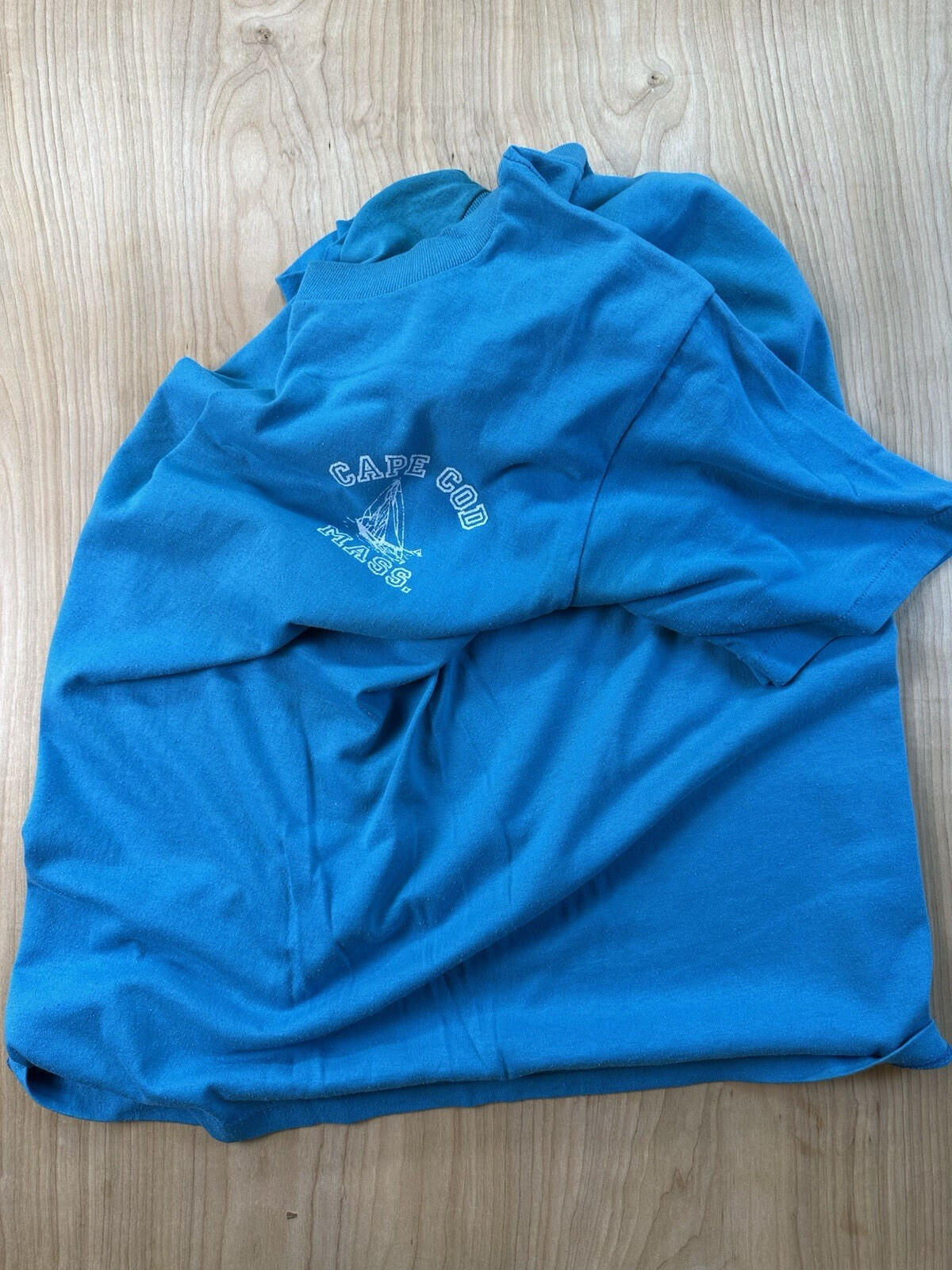 vintage 1987 CAPE COD MASS. t shirt SAILING sailboat PREPPY size LARGE teal