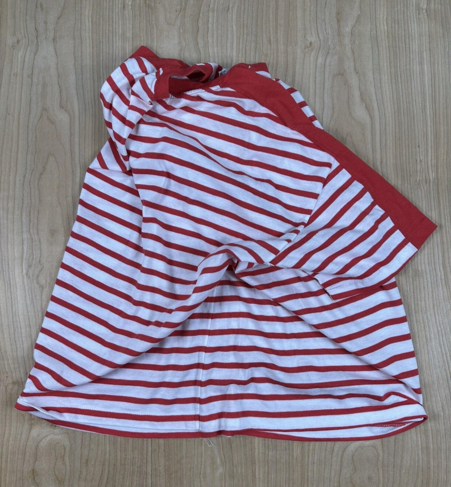 vintage 80's LE TIGRE red and white striped TOP beachy SAILOR GIRL punk LARGE