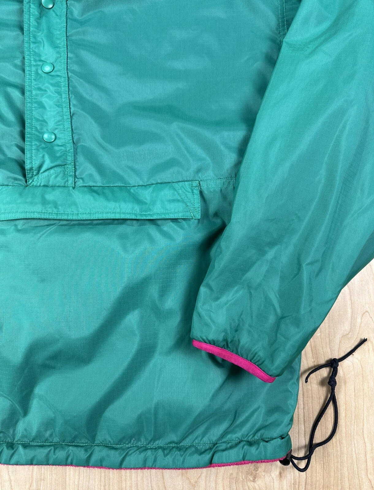 vintage 90's GAP anorak GREEN and PINK reversible ARCTIC LIGHT FLEECE large