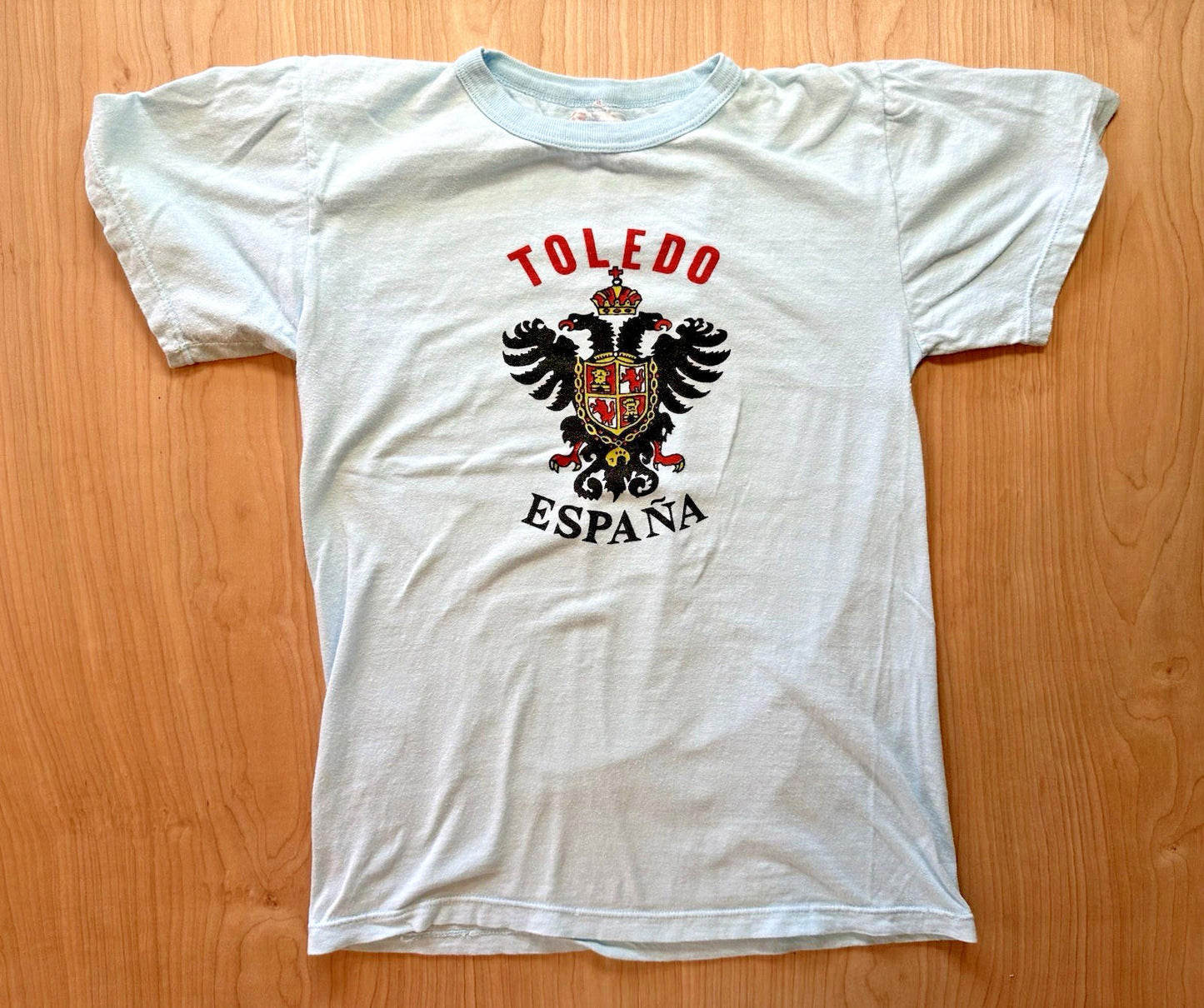 ESPANA toledo VINTAGE 1980 Spain tourism Blue T SHIRT SMALL rare indie rock