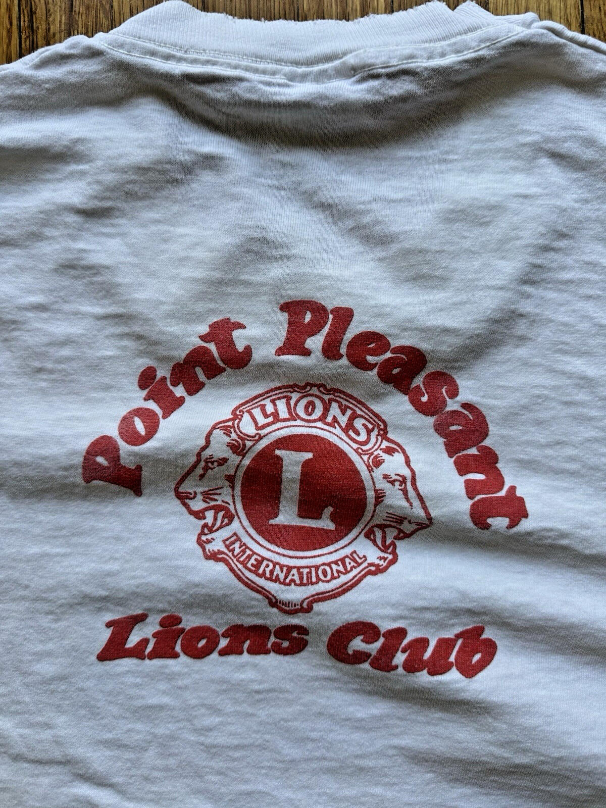 90's vintage tubing LIONS CLUB point pleasant beach NJ cartoon hawaiian shirt