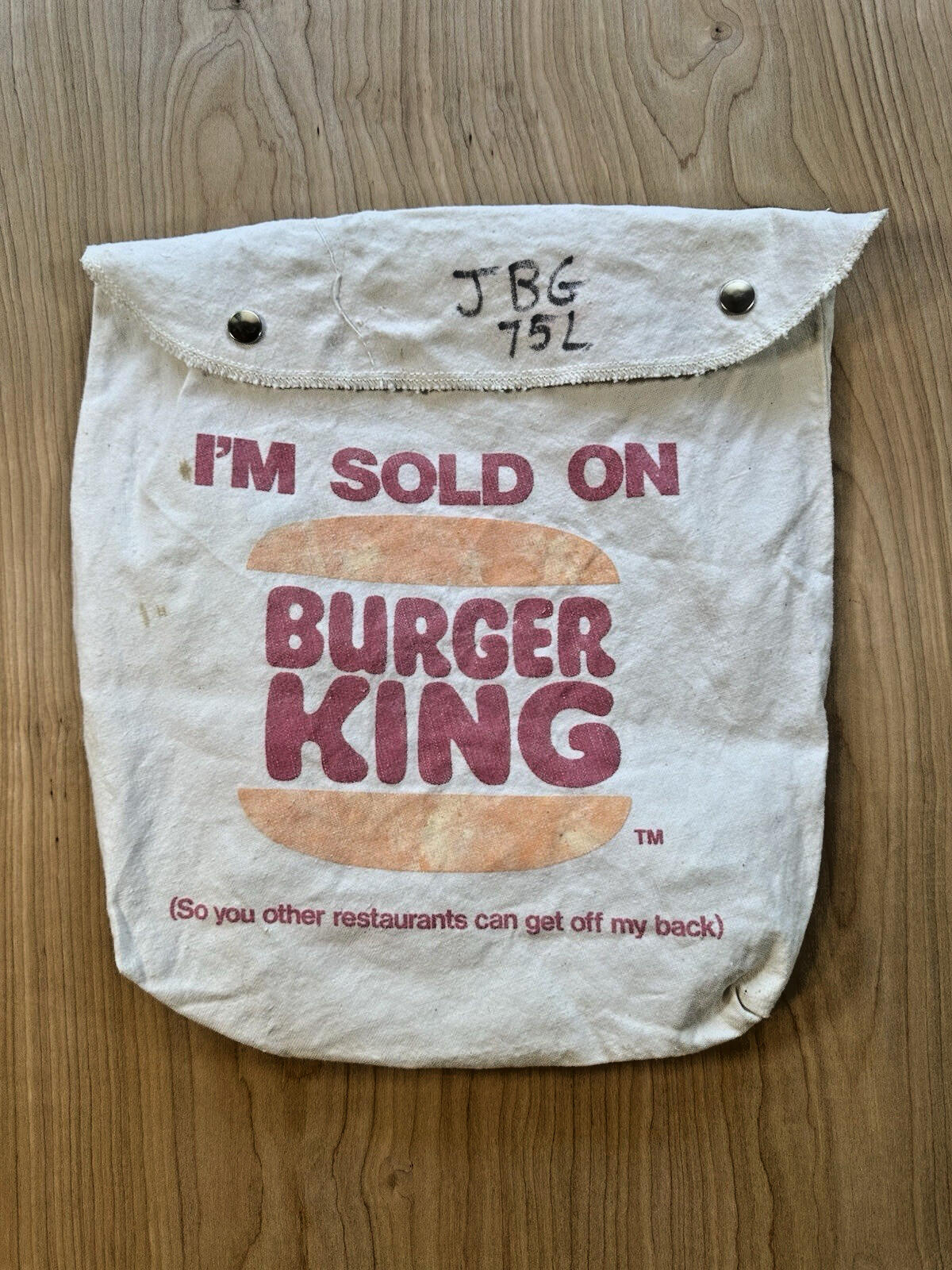 vintage BURGER KING promo canvas BACKPACK 1980 indie rare