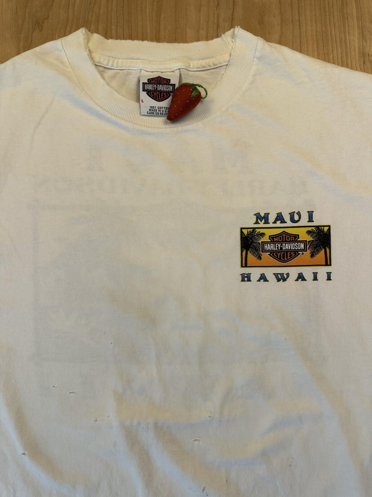 vintage 90's HARLEY DAVIDSON T SHIRT maui HAWAII made in USA shredded