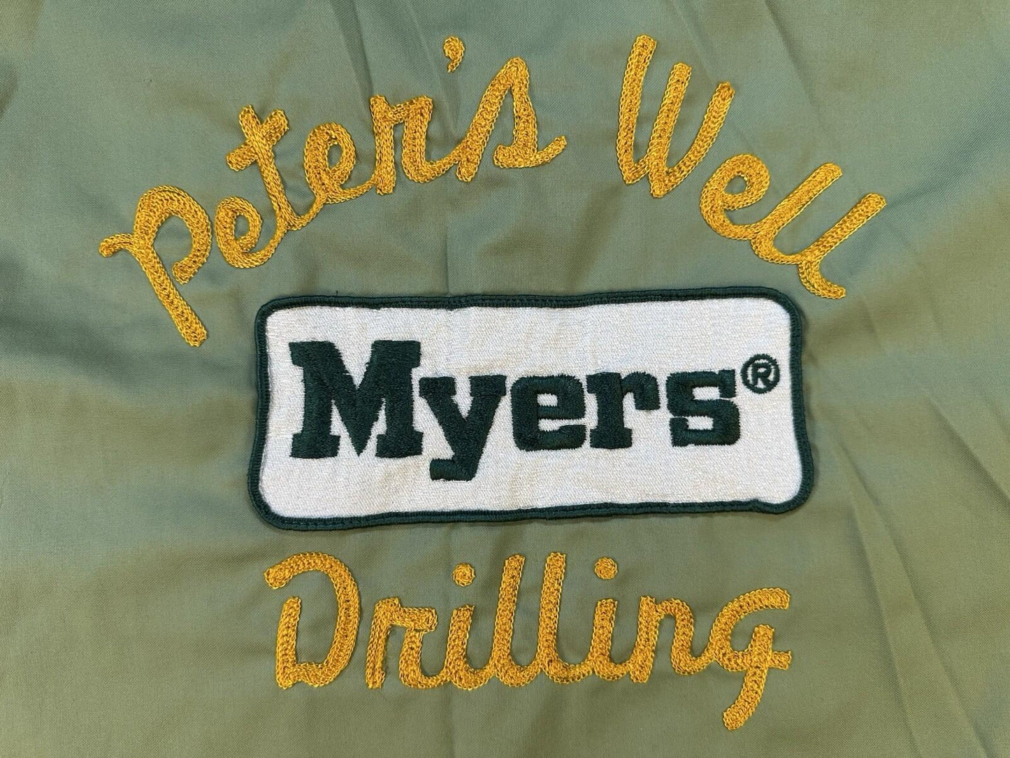 vintage 60's CHAIN STITCH large patch UNITOGG work shirt MEDIUM green USA made