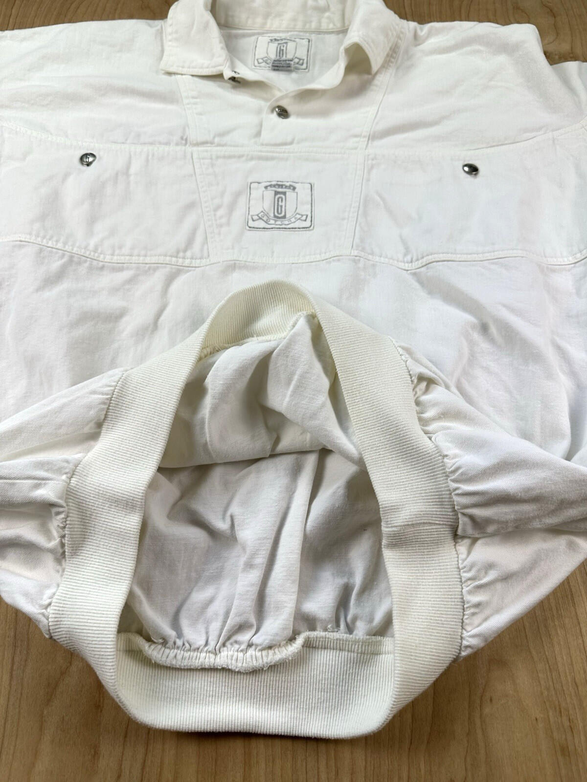 vintage 80's GOTCHA pop over WHITE baggy COTTON skater SURFING new wave LARGE