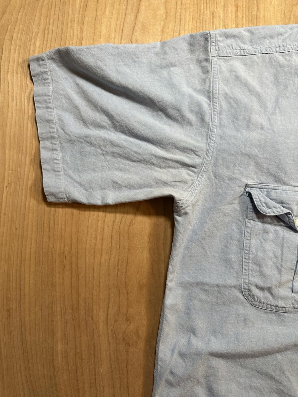 vintage 80's ORVIS button down FISHING SHIRT 100% cotton CHAMBRAY three pockets