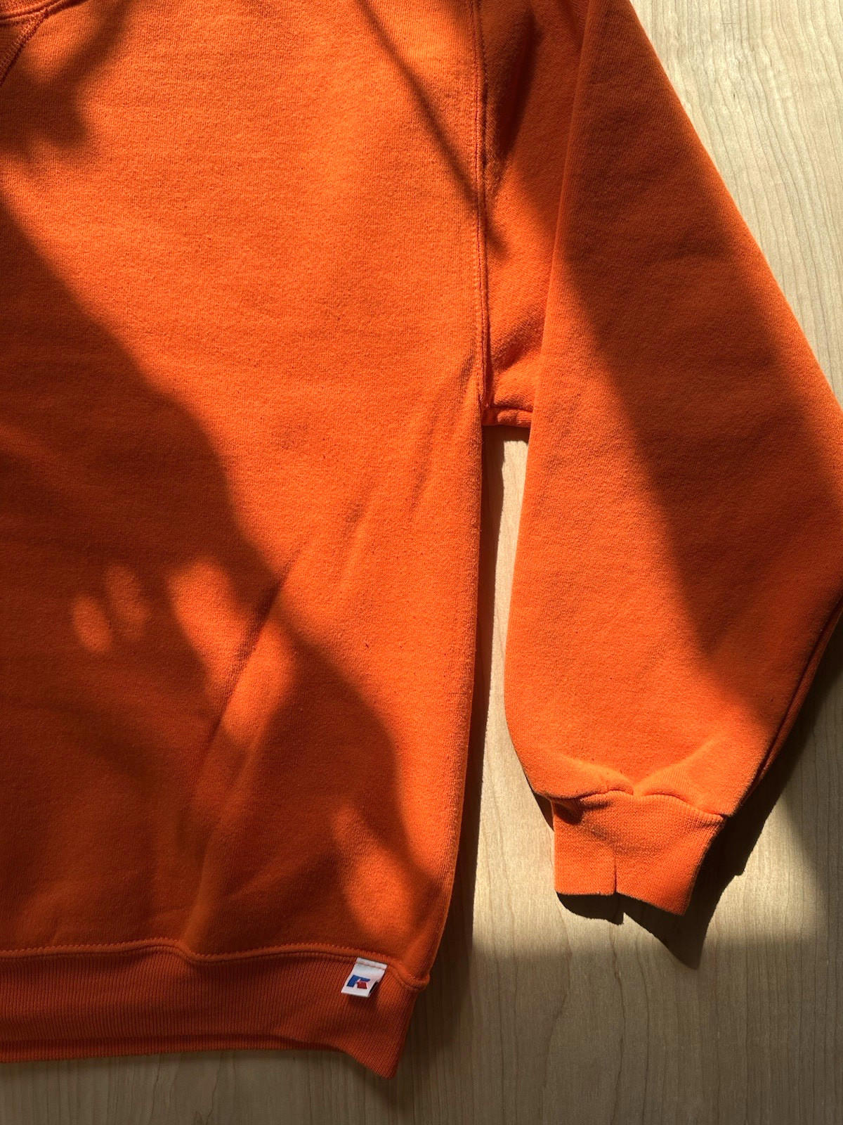 vintage 90's RUSSELL athletic ORANGE pullover sweatshirt size MEDIUM