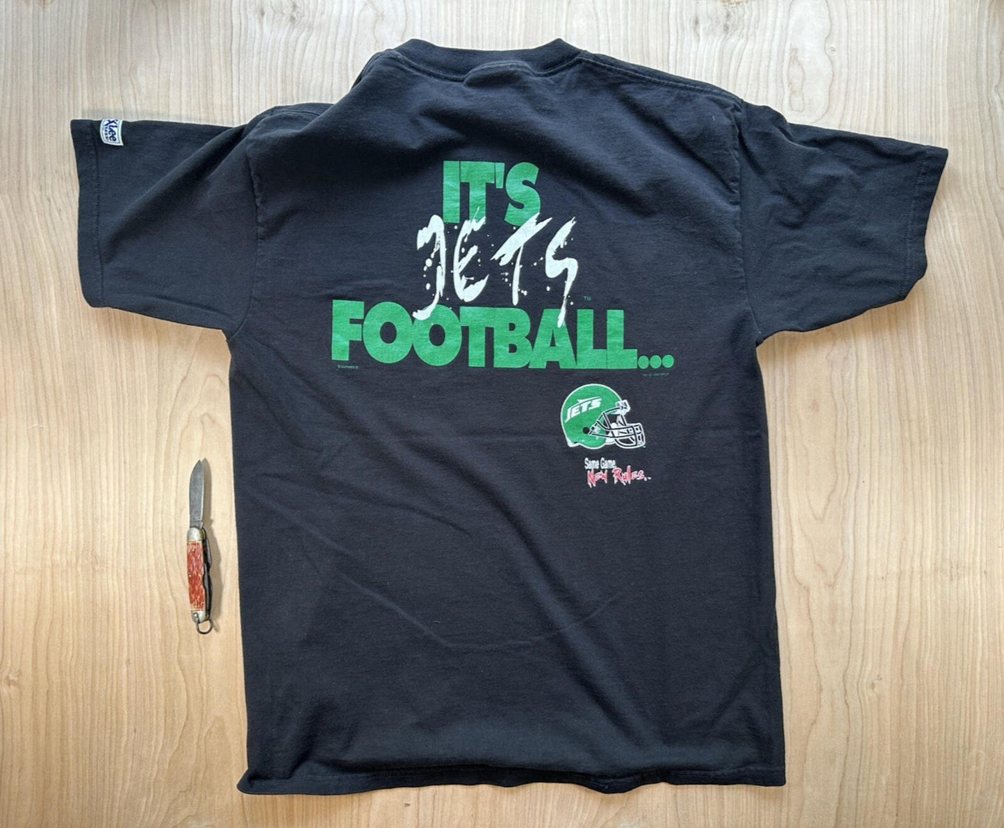 vintage 90's JETS football LEE SPORTS t shirt BLACK large