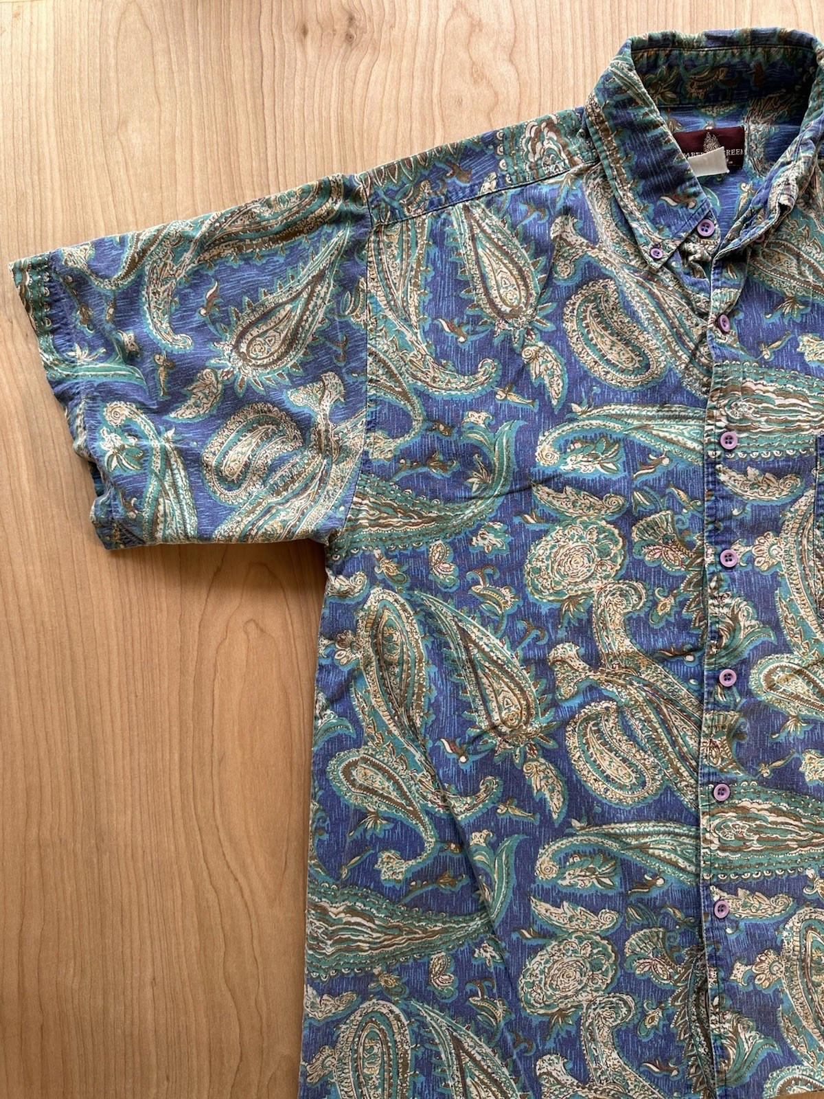 vintage 90's WRANGLER botton up PAISLEY SHIRT timber creek STR8 BOTTOM purple