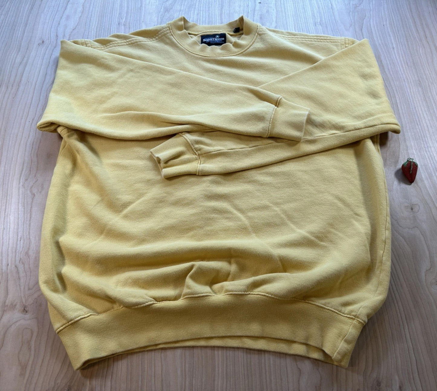 vintage 90's SUPERFLEECE by evergreen SWEATSHIRT yellow MEDIUM pullover SOFT