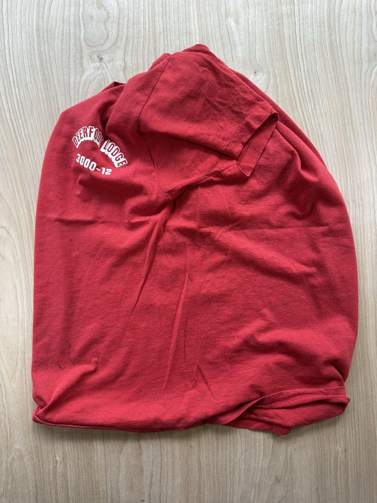 vintage 1980's CAMP T SHIRT screen stars DEERFOOT LODGE  3000-12 red shirt large