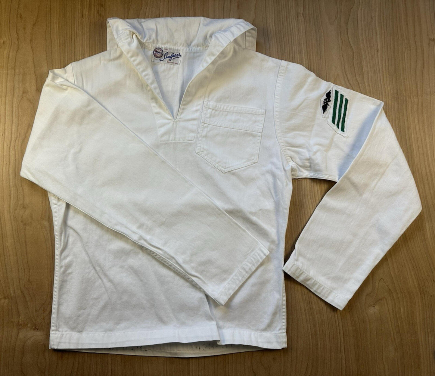 vintage 60's NAVY CRACKERJACK top VIETNAM usn WHITE small SEAFARER