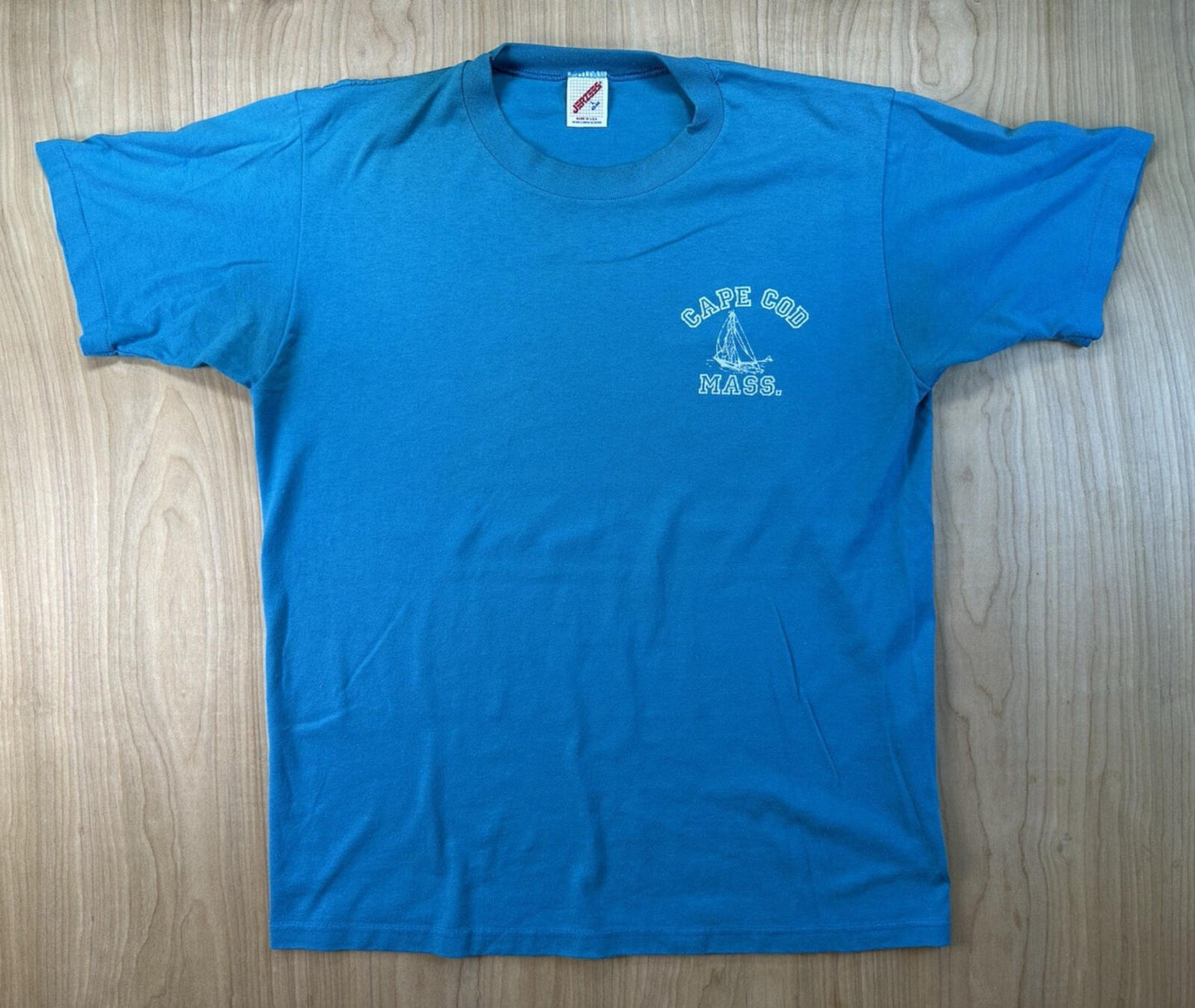 vintage 1987 CAPE COD MASS. t shirt SAILING sailboat PREPPY size LARGE teal