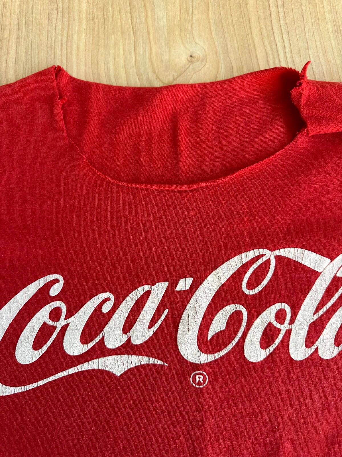 coca cola single stitch vintage distressed small red t shirt 1980's