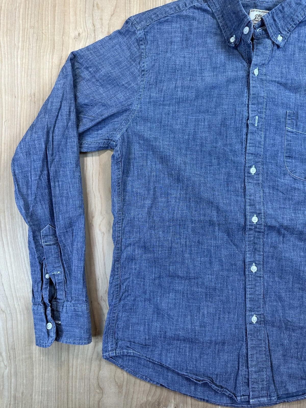 2019 J CREW chambray EVERY STITCH CONSIDERED tag MEDIUM organic cotton SLIM FIT