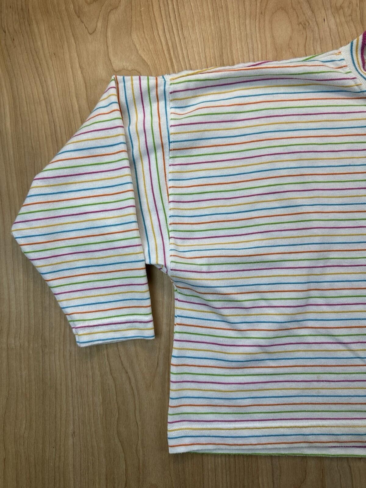 vintage 80's CAMP BEVERLY HILLS crop top applique NEW WAVE striped VALLEY GIRL