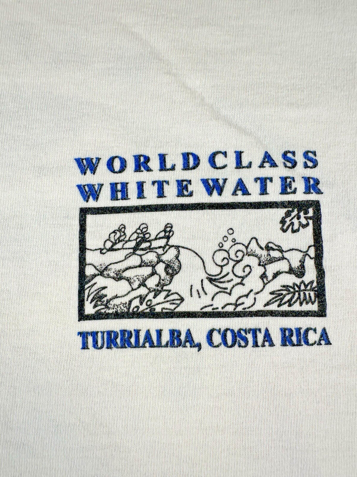vintage 90's COSTA RICA whitewater RAFTING t shirt AMAZING PRINT tourist LARGE