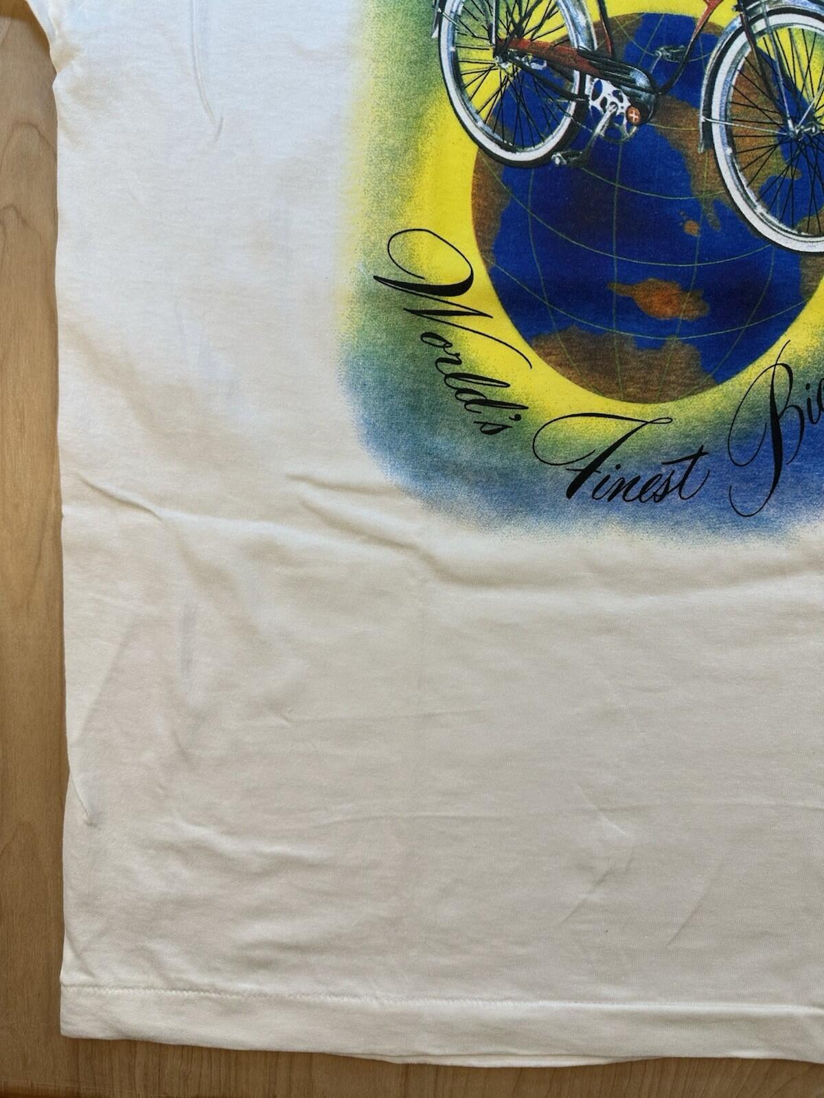 vintage 1990 SCHWINN BLACK PHANTOM RIDES AGAIN t shirt white NEVER WORN biking